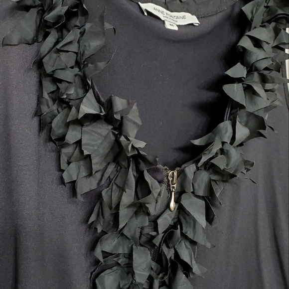 Anne Fontaine Ruffle Zipper Front Sleeveless Top - Picture 3 of 6